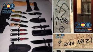 Las armas y pintadas del grupo.