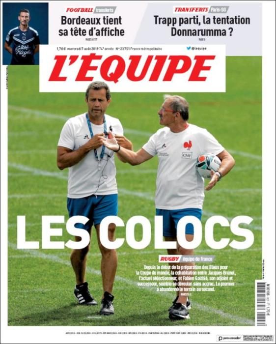 Portada L'ÉQUIPE miércoles 7 agosto 2019