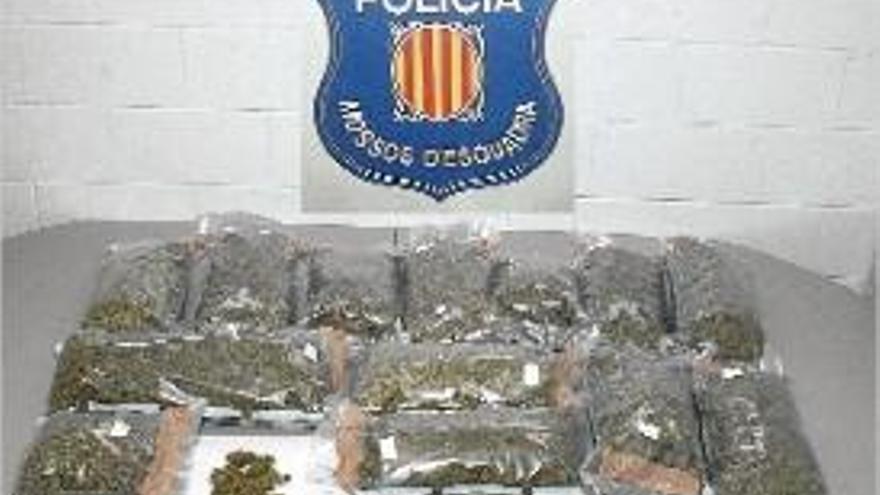 Tres detinguts  per dur vuit quilos de marihuana