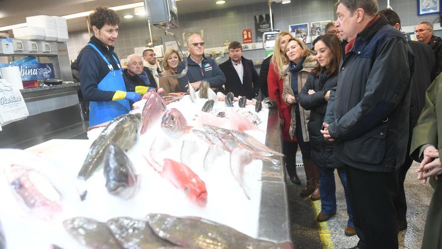 El ministro de Agricultura, Luis Planas, visita el mercado municipal de la plaza de Lugo