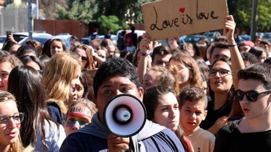 Moment de la manifestació d&#039;aquest dimecres per les paraules del professor.