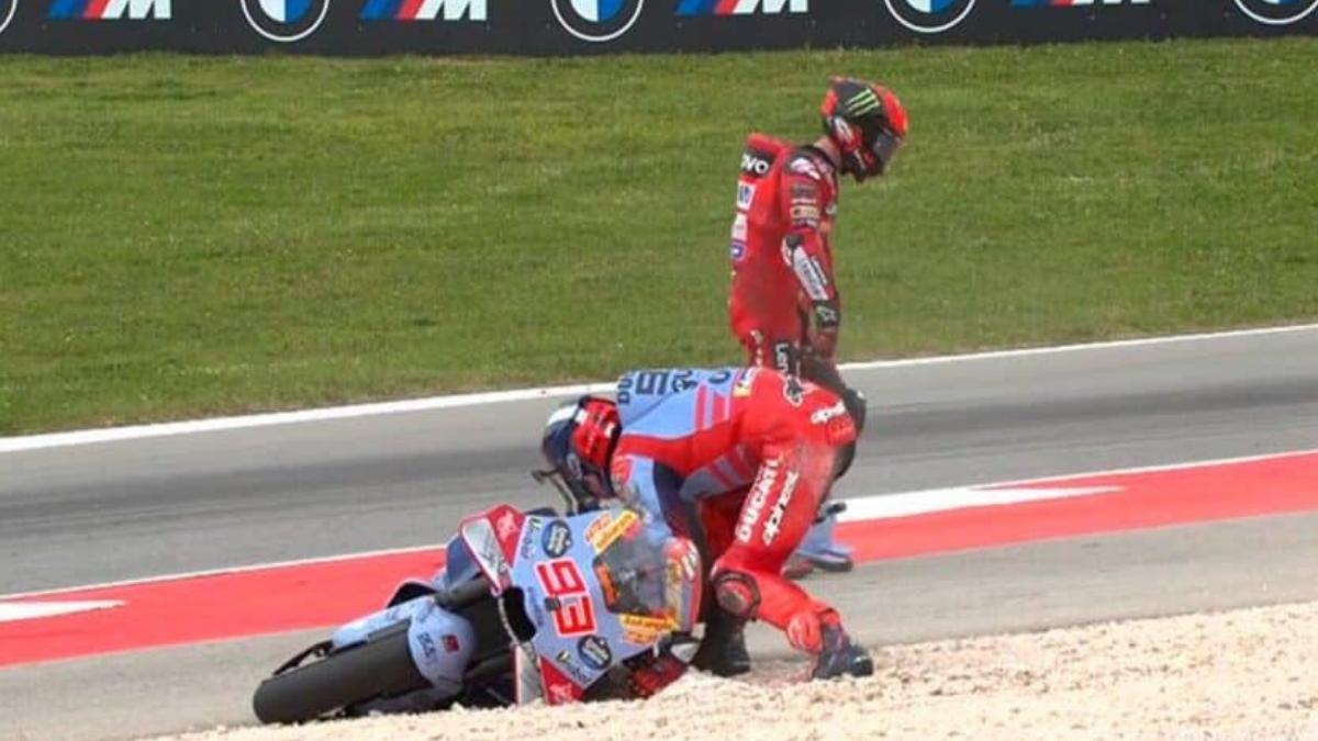 Márquez y Bagnaia, tras su incidente en Portimao