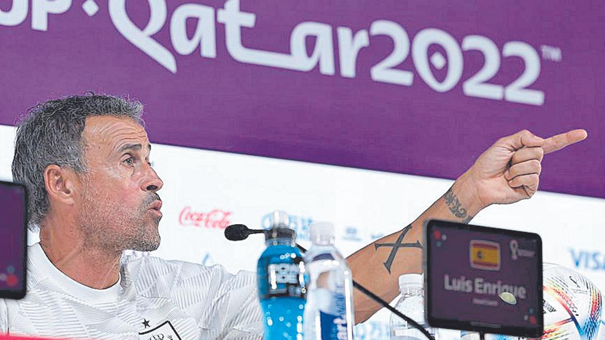 Luis Enrique en la rueda de prensa previa al duelo de octavos de final contra Marruecos