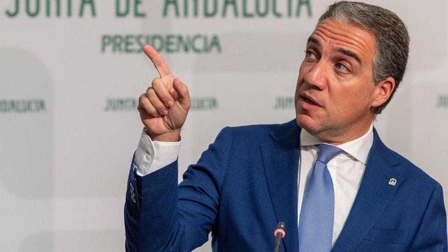 Elías Bendodo, durante la rueda de prensa posterior al Consejo de Gobierno.