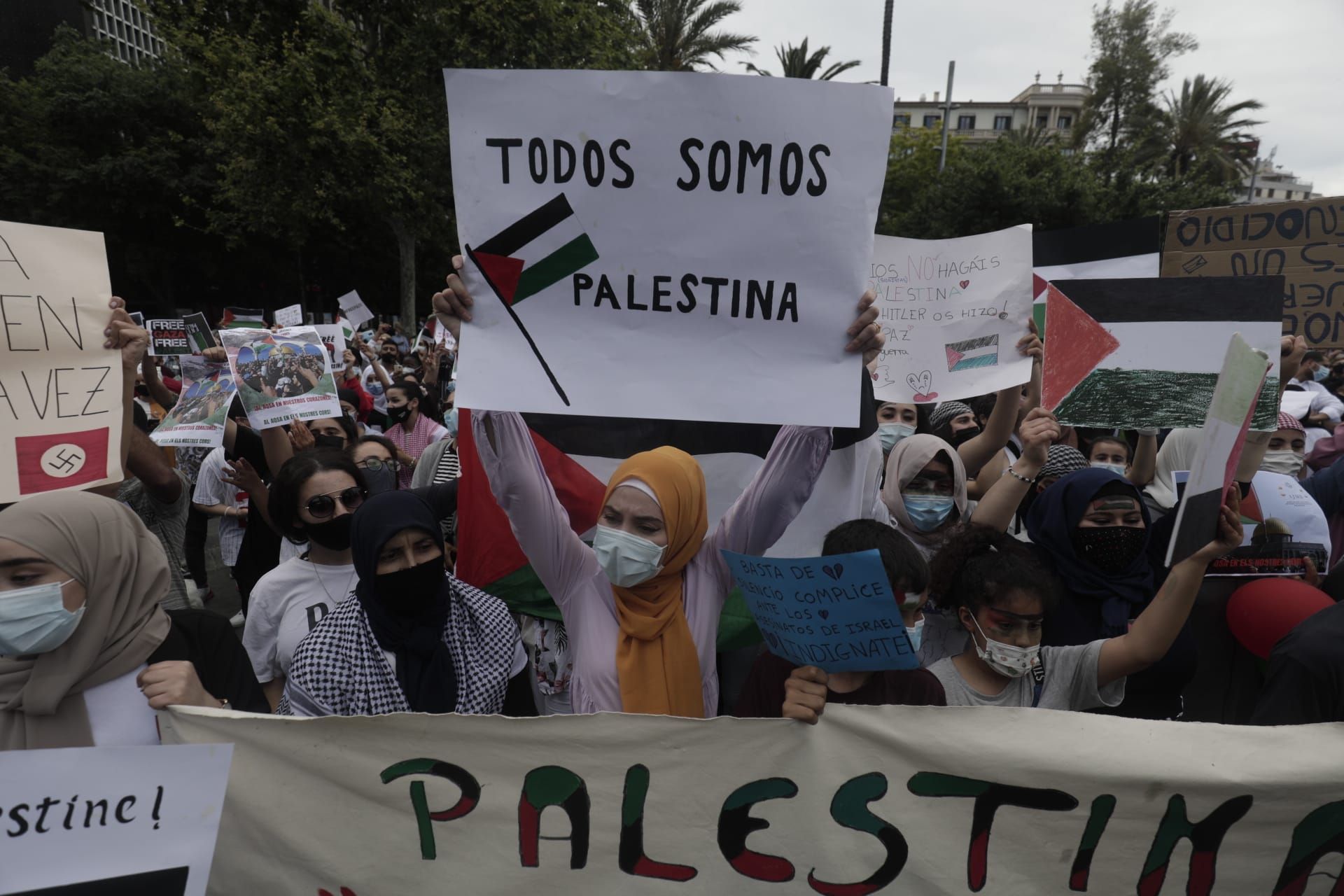 Cientos de personas se concentra en Palma para expresar su apoyo al pueblo palestino