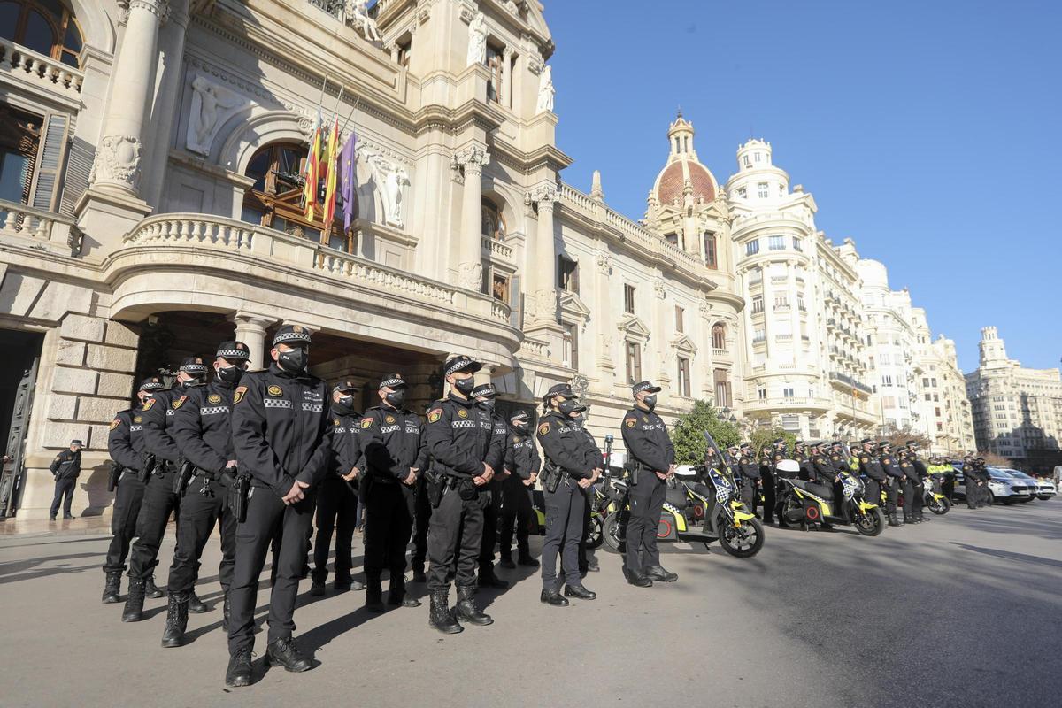 Presentación de los nuevos policias locales y vehículos, en un acto celebrado en enero de 2022.