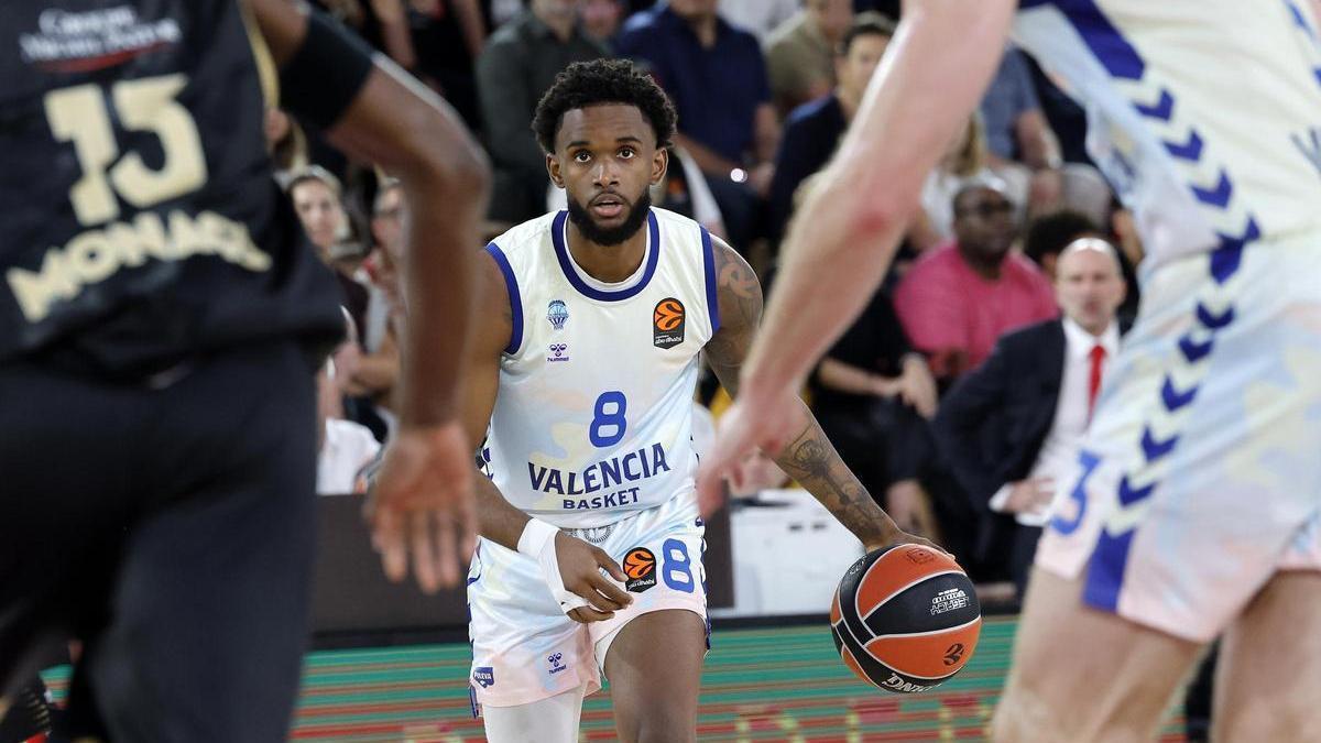 Jean Montero, en su primer partido de la temporada ante el AS Mónaco en la Euroliga.