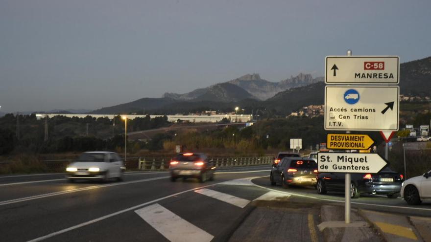 La C-58 al seu pas per Viladecavalls, sense retencions