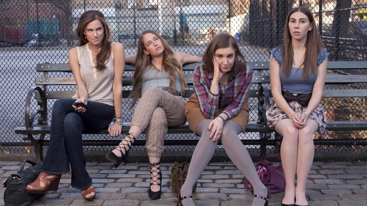 De izquierda a derecha, Allison Williams (Marnie), Jemima Kirke (Jessa), Lena Dunham (Hannah) y Zosia Mamet (Shoshanna), las cuatro protagonistas de "Girls".