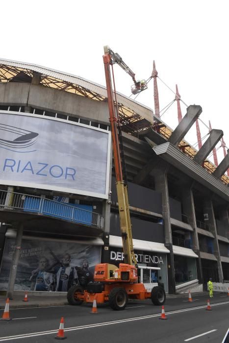 Obras de rehabilitación de las cubiertas de Riazor