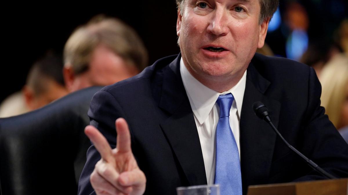 FILE PHOTO: Supreme Court nominee Kavanaugh testifies during his confirmation hearing before the Senate Judiciary Committee in Washington.