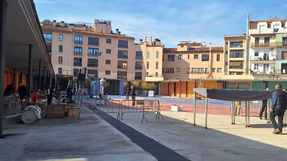 Imatge de la plaça Porxada aquest migdia