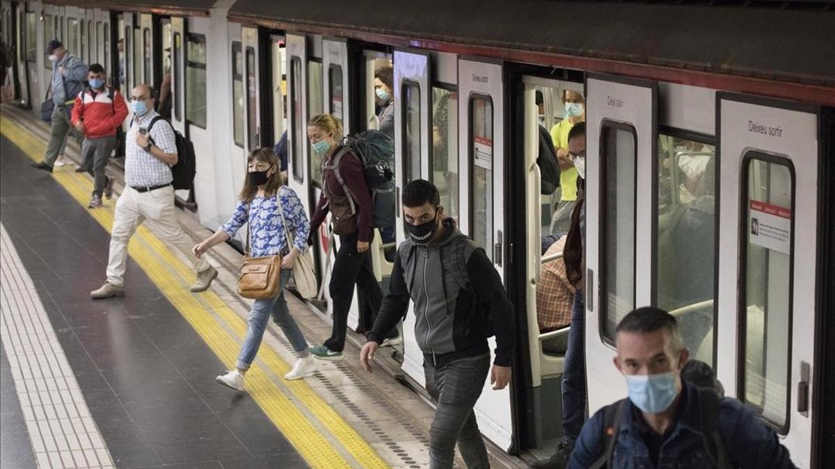 Estación de Espanya de la línea 1 del metro, en Barcelona