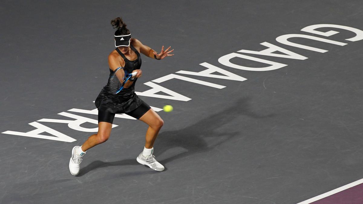 Garbiñe Muguruza, en un momento de la final.