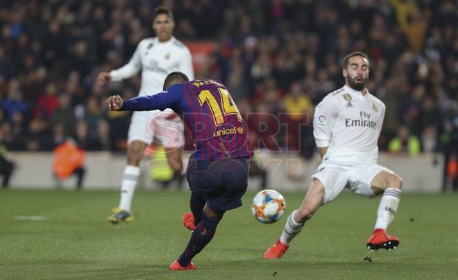 Imágenes del partido de ida de semifinales de Copa del Rey entre el FC Barcelona y el Real Madrid disputado en el Camp Nou