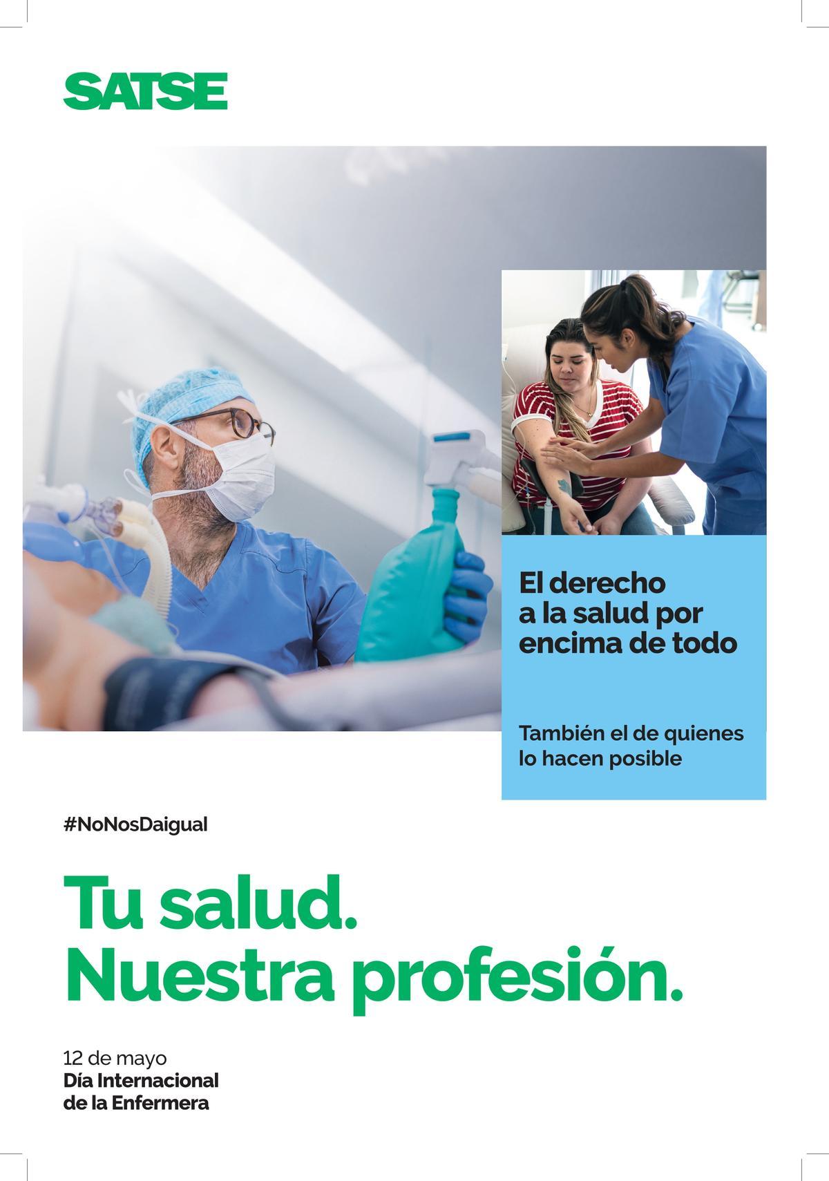 Cartel del sindicato SATSE por el Día de la Enfermería