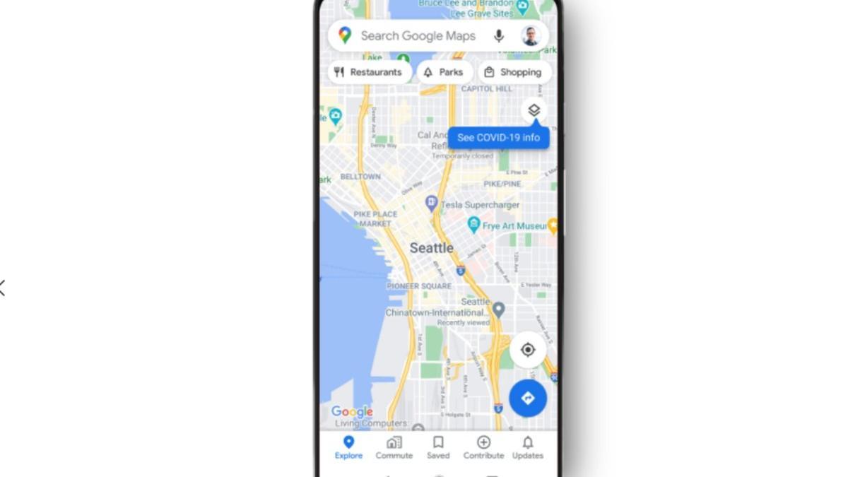 Así se mostrará la información sobre un brote de covid-19 en Google Maps.