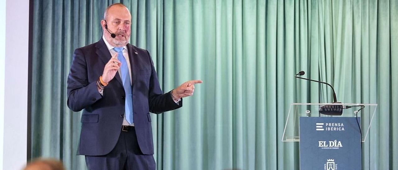 Enrique Arriaga durante el foro de Prensa Ibérica EL DÍA sobre las carreteras de Tenerife