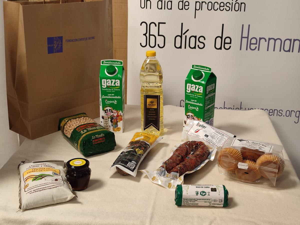 Los productos que integran la bolsa solidaria.