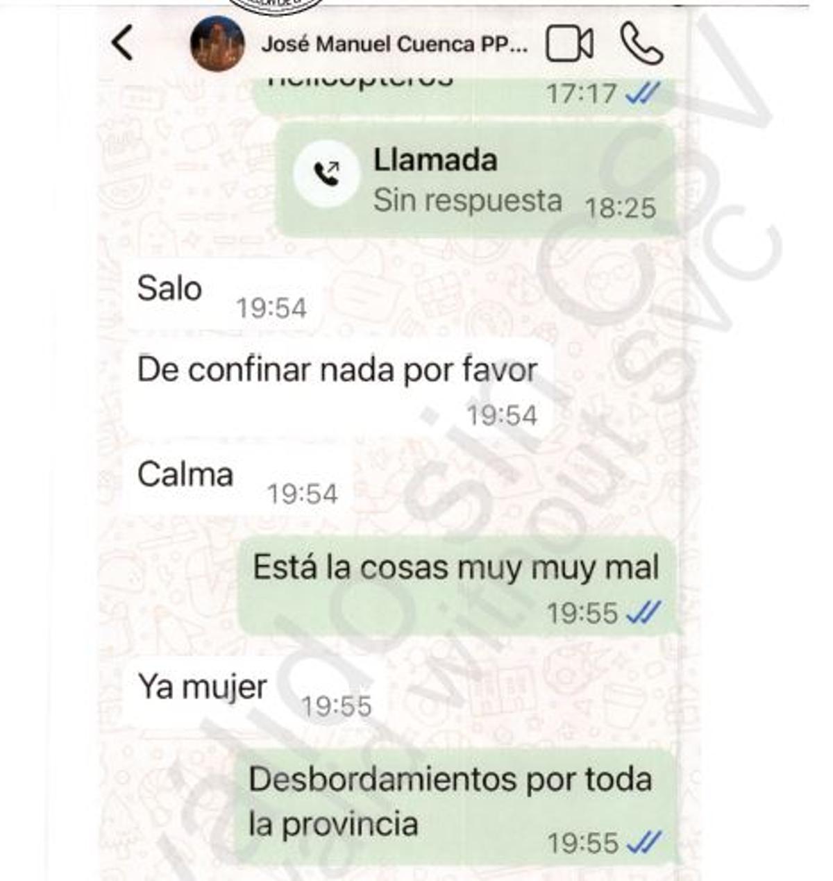 Cuenca ve Pradas arasındaki mesajlar