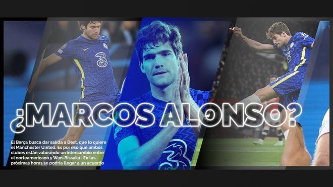 El Barça lleva todo el mercado de fichajes tra los pasos de Marcos Alonso. Lo quiere para el  carrilero izquierdo, pero todavía no se ha  alcanzado un acuerdo con el Chelsea, su gran rival en este mercado. ¿Qué pasará?