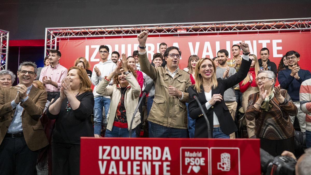 Óscar López en un acto público del PSOE en Alcorcón al poco tiempo de ser elegido secretario general del PSOE de Madrid.