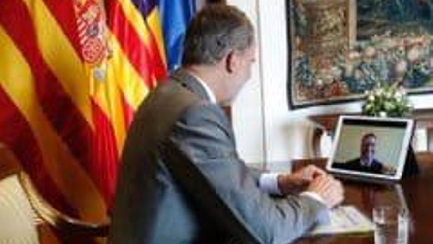 Hila informa a Felipe VI por videoconferencia del impacto de la crisis en Palma