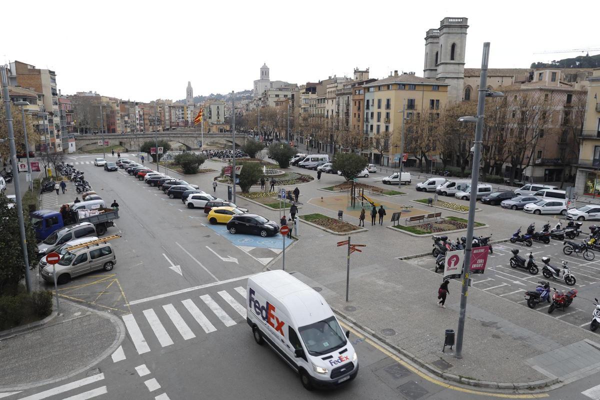 La plaça Catalunya de Girona, en una imatge d’arxiu.