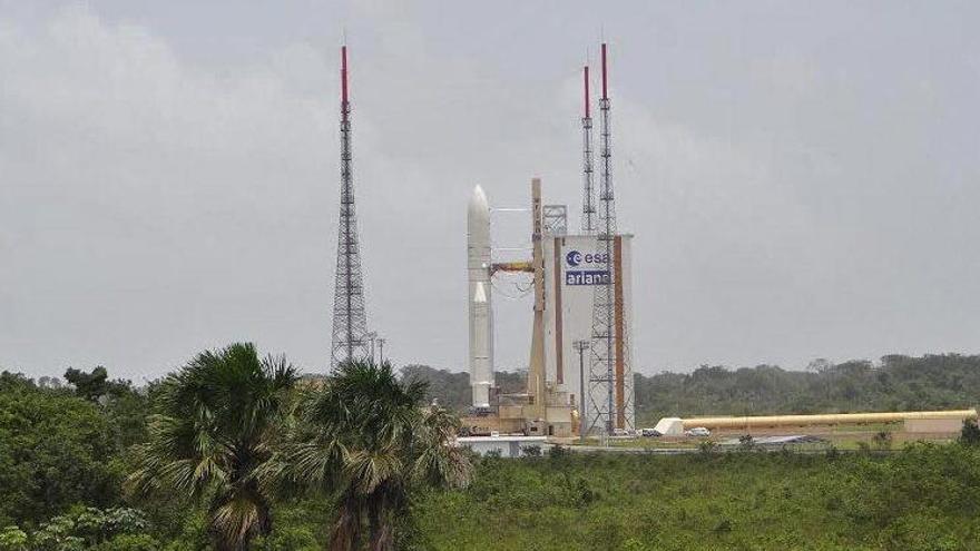 Plataforma de lanzamiento en el Centro Espacial Guayanés en Kurú