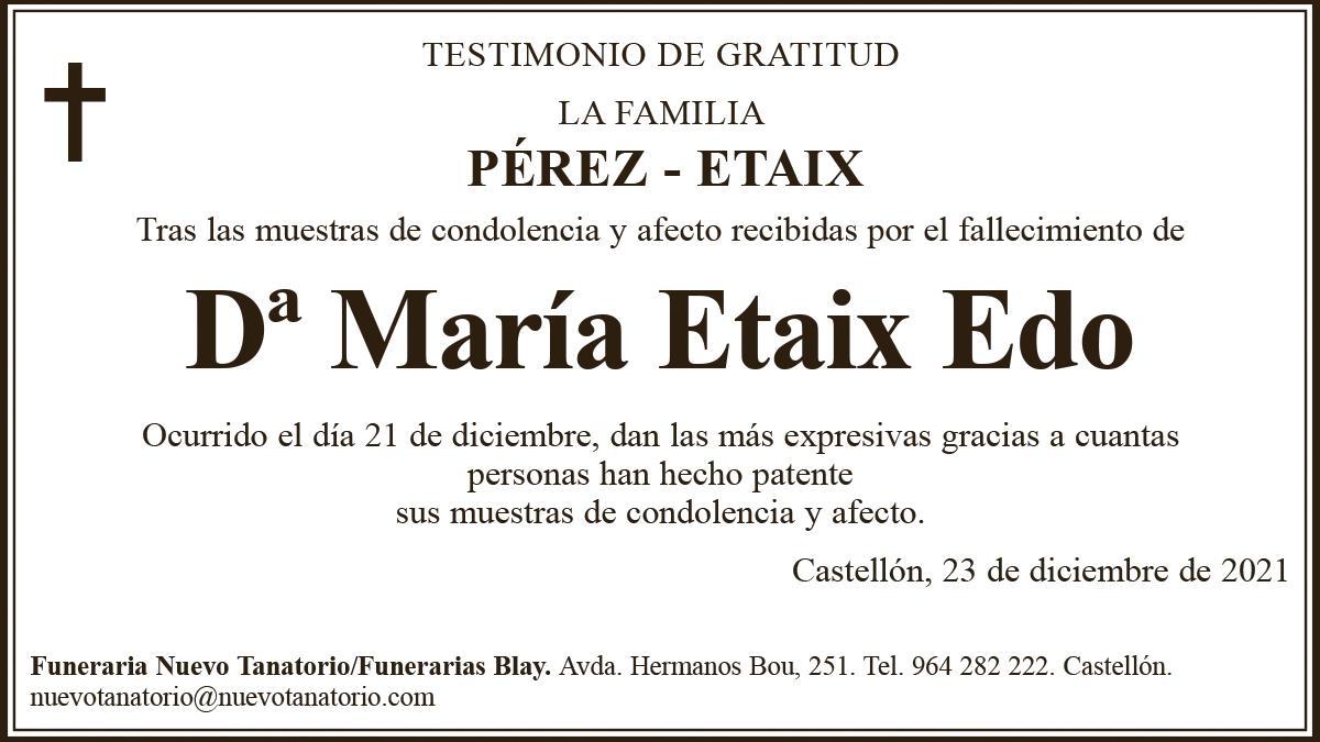 Dª María Etaix Edo