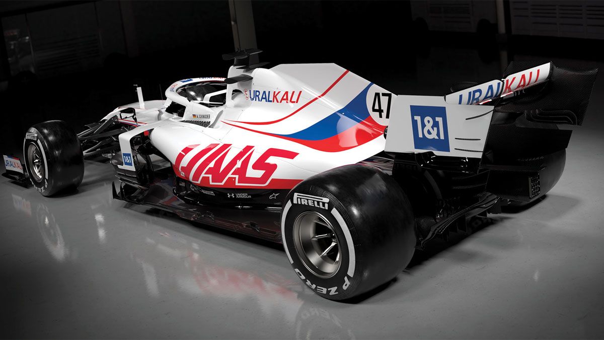 El Haas VF-21 , con los colores de Rusia