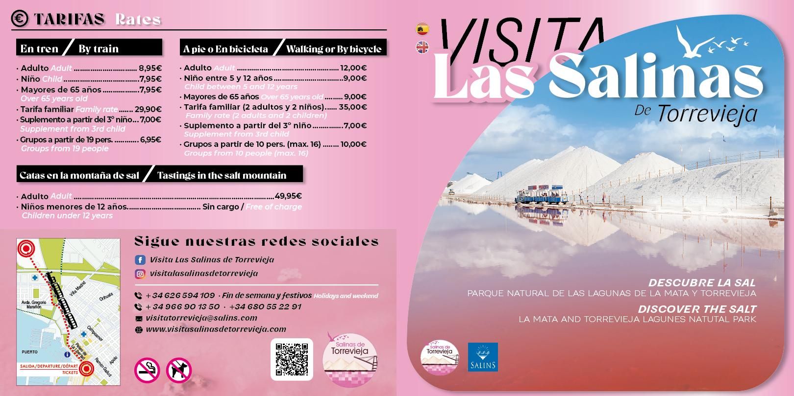 Estas son las tarifas para las distintas modalidades de visitas a las salinas de Torrevieja