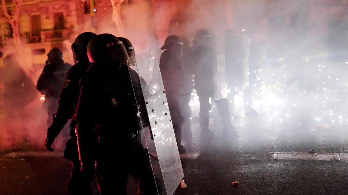 Der siebte Tag der Demonstrationen in Madrid.