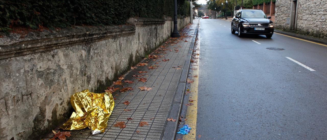 Avenida de Dionisio Cifuentes, en Somió, donde tuvo lugar el atropello mortal en diciembre de 2017.