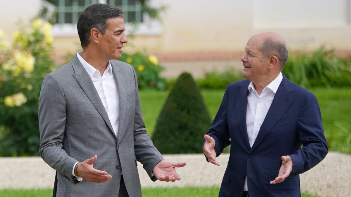 Imagen del pasado 30 de agosto de la reunión entre el canciller Olaf Scholz y el presidente español Pedro Sánchez en Alemania.