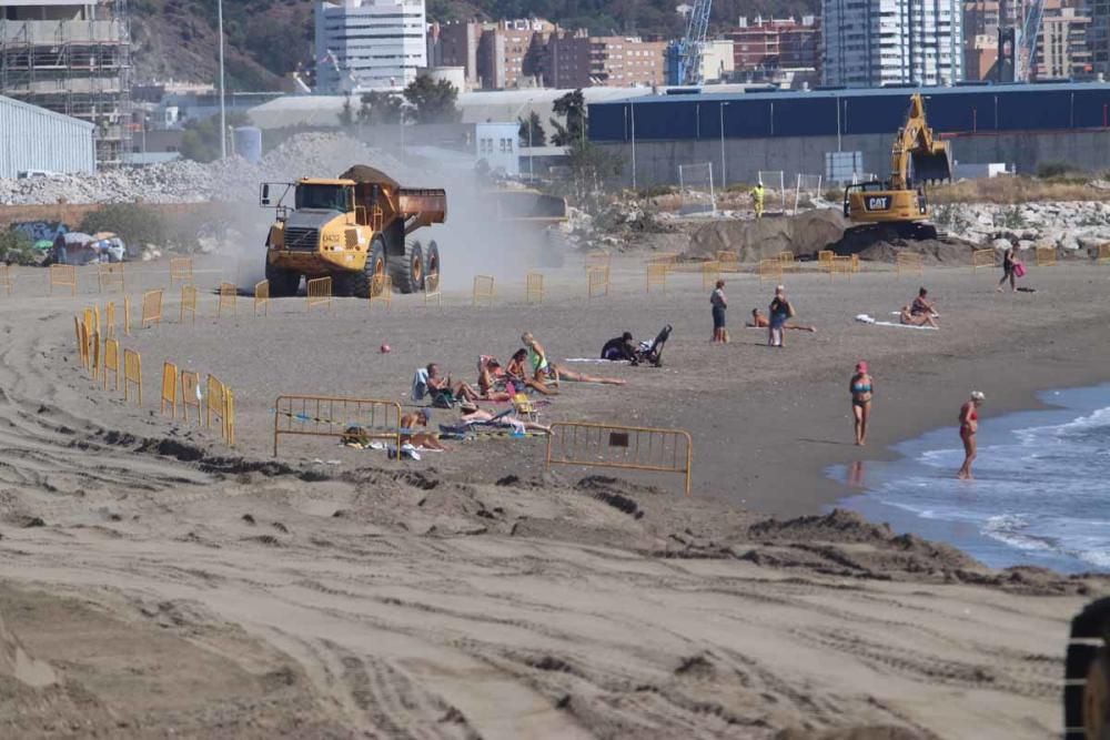 Aporte de arena en la playa de San Andrés