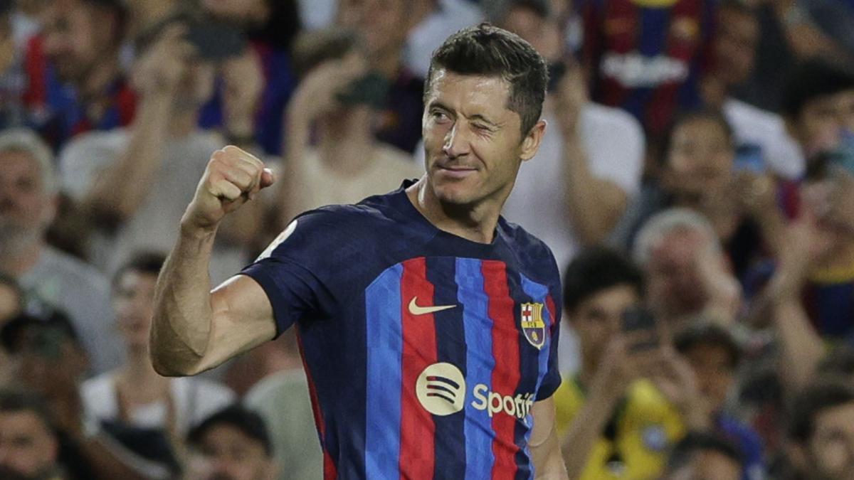 Robert Lewandowski durante un partido del Barça en la jornada 3.