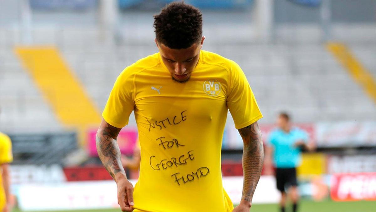 Jadon Sancho se unió a las celebraciones en defensa de George Floyd