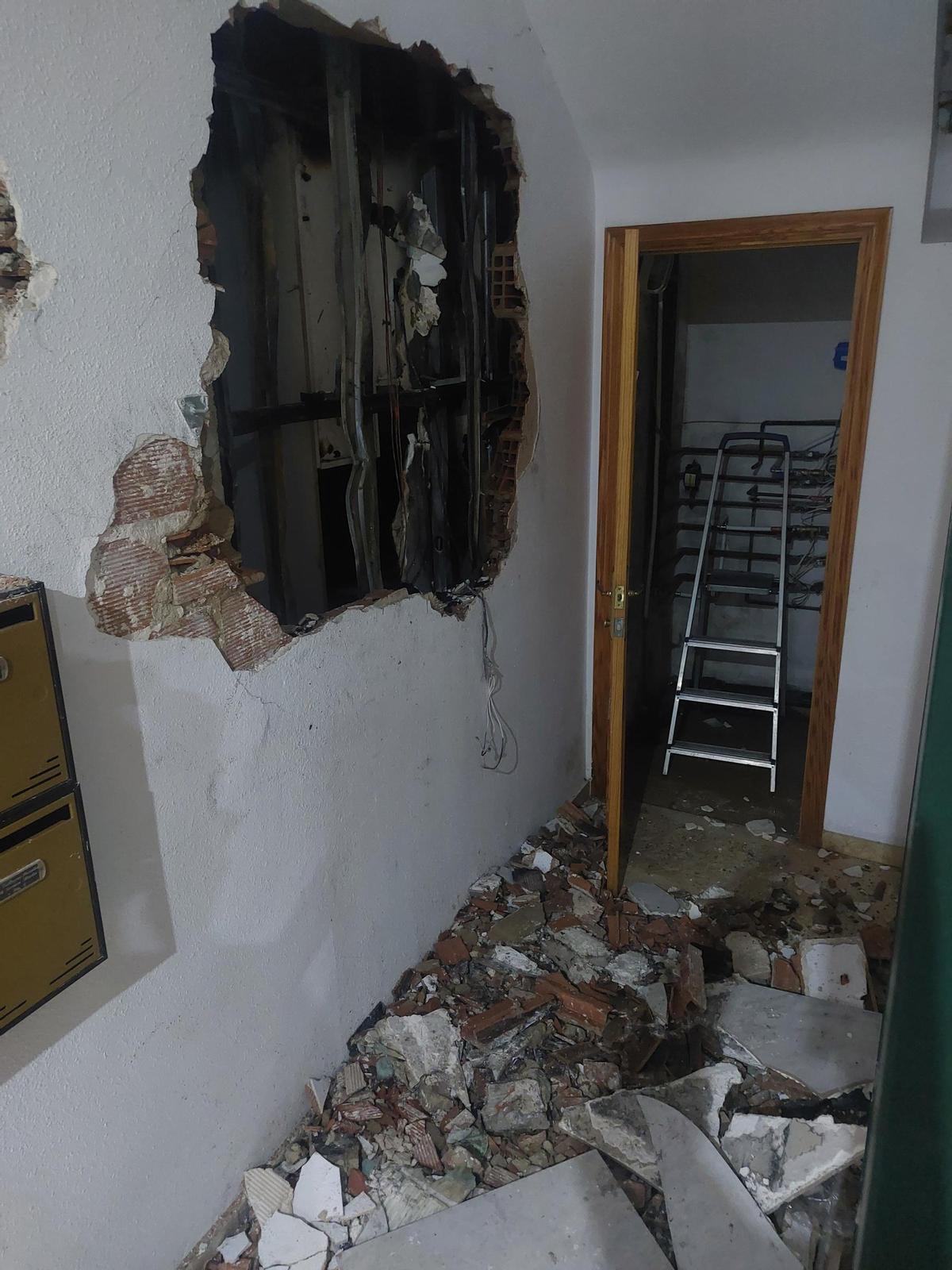 Imagen de parte de los destrozos.