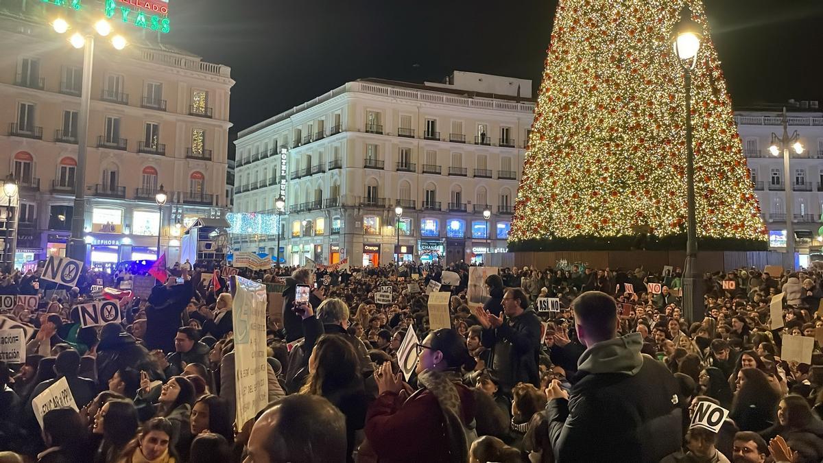 Manifestantes por la universidad pública en Sol