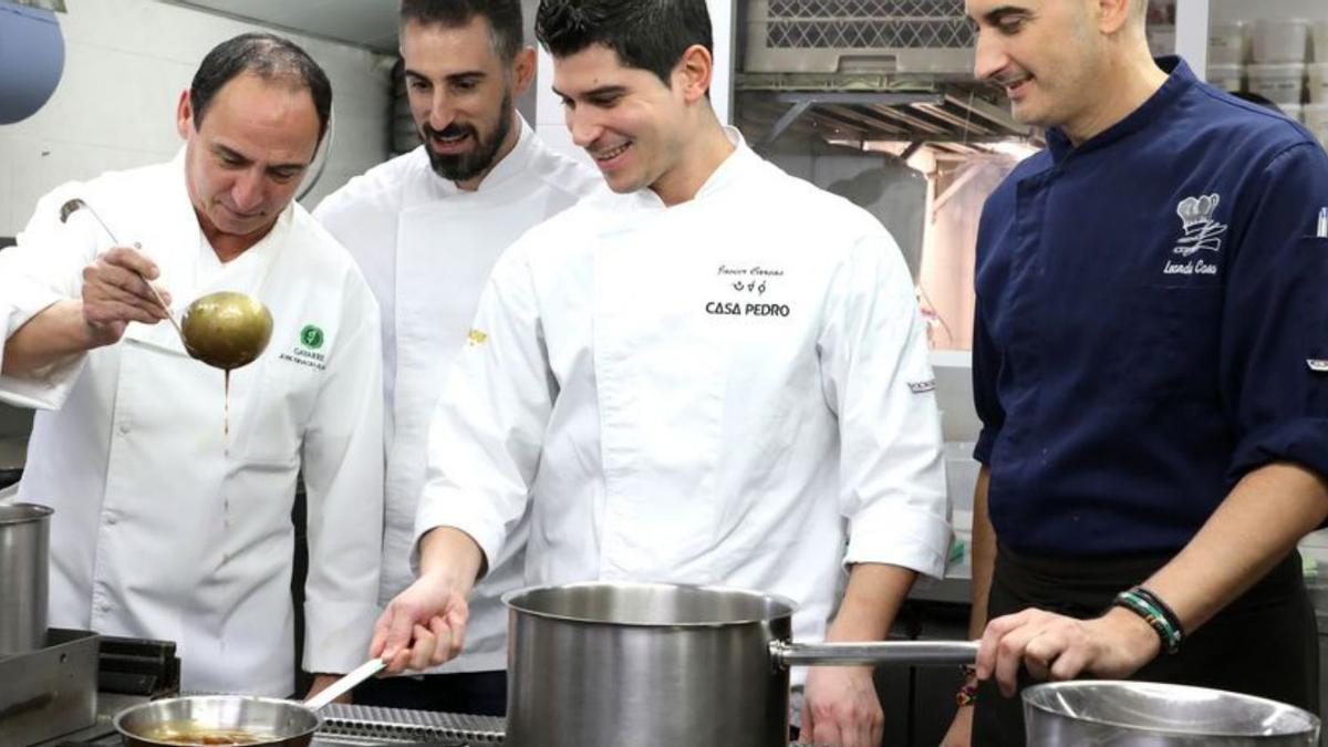 José Ignacio Acirón, Luis y Javier Carcas, y Leandro Casas.