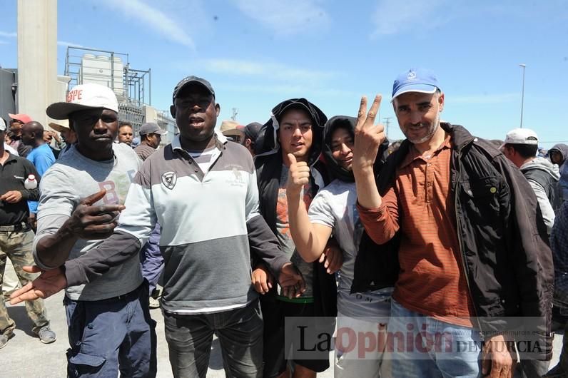 Protesta hortofrutícola en una empresa de El Raal