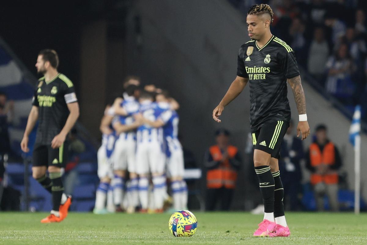 Mariano durante el partido ante la Real Sociedad