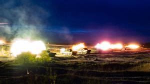 Maniobras militares de la OTAN en la base letona de Adazi. 