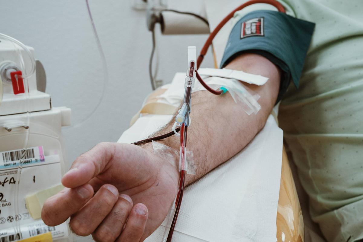 Persona donando sangre en Can Misses