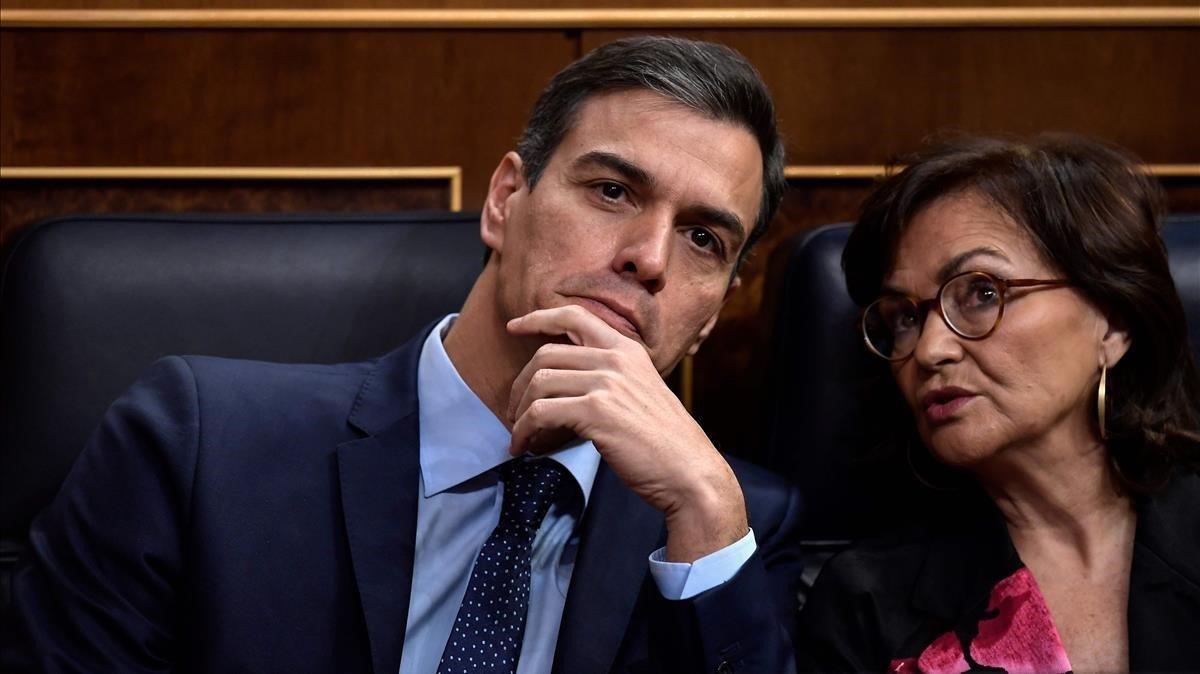 lainz46160635 spanish prime minister pedro sanchez l and deputy prime mi181206171945 lainz46160635 spanish prime minister pedro sanchez l and deputy prime mi181206171945