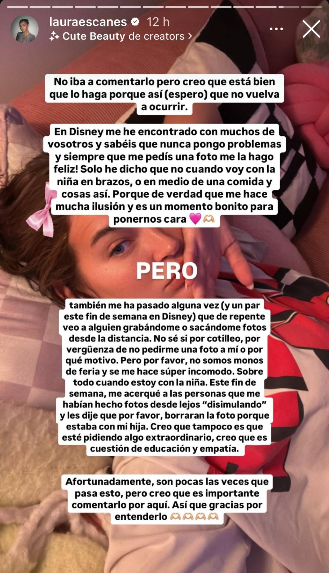 Laura Escanes enfadada con sus seguidores en Instagram