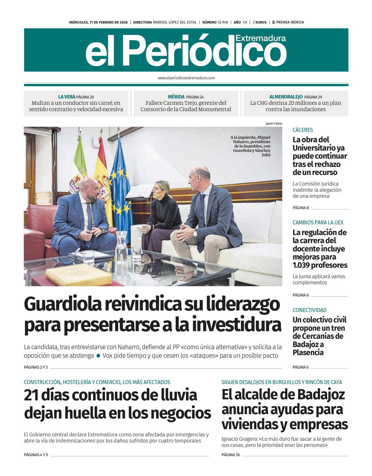 Consulta la portada correspondiente al día 11 de febrero de 2026