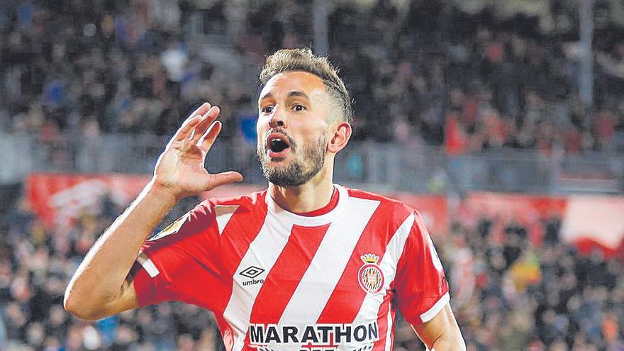 Stuani celebra un gol marcat a l&#039;Athletic Club