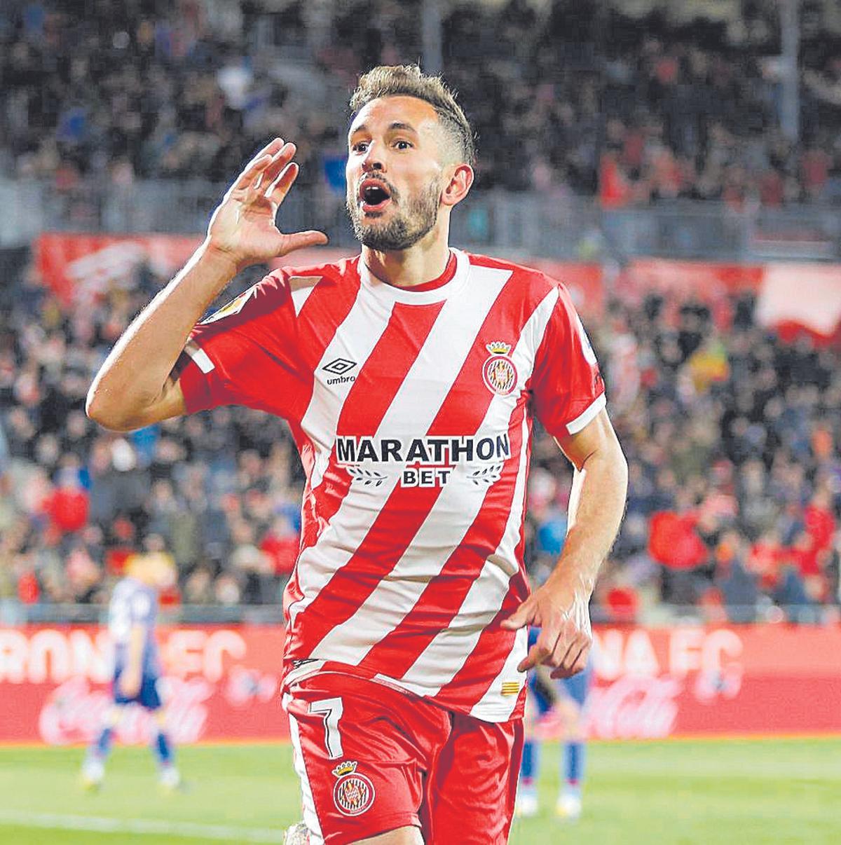 Stuani celebra un gol marcat a l'Athletic Club